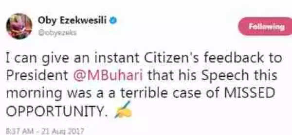 Oby Ezekwesili describes Pres. Buhari